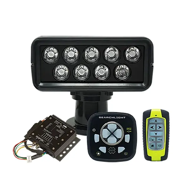 Acr Rcl-100 Led Black Searchlight W/Urp-103 Wired Point Pad, Urc-104 Master Controller  Urh-103 Wireless Handheld Remote [1977] 1