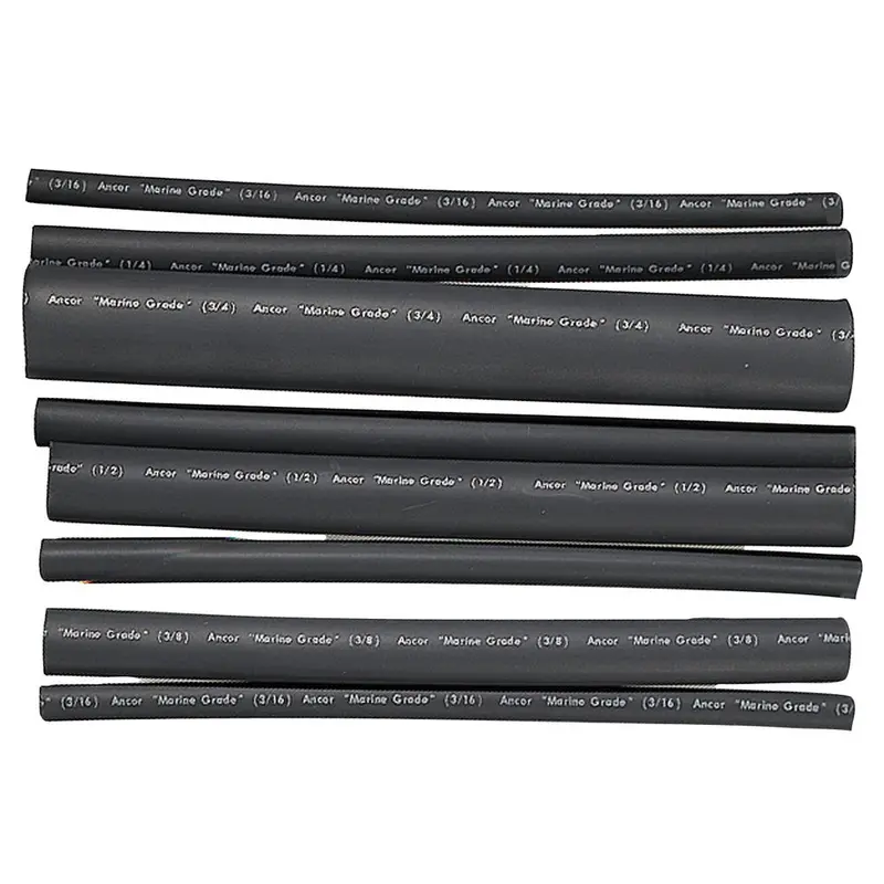 Ancor Adhesive Lined Heat Shrink Tubing - Assorted 8-Pack, 6", 20-2/0 Awg, Black [301506] 1