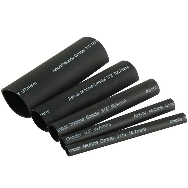 Ancor Adhesive Lined Heat Shrink Tubing Kit - 8-Pack, 3", 20 To 2/0 Awg, Black [301503] 1