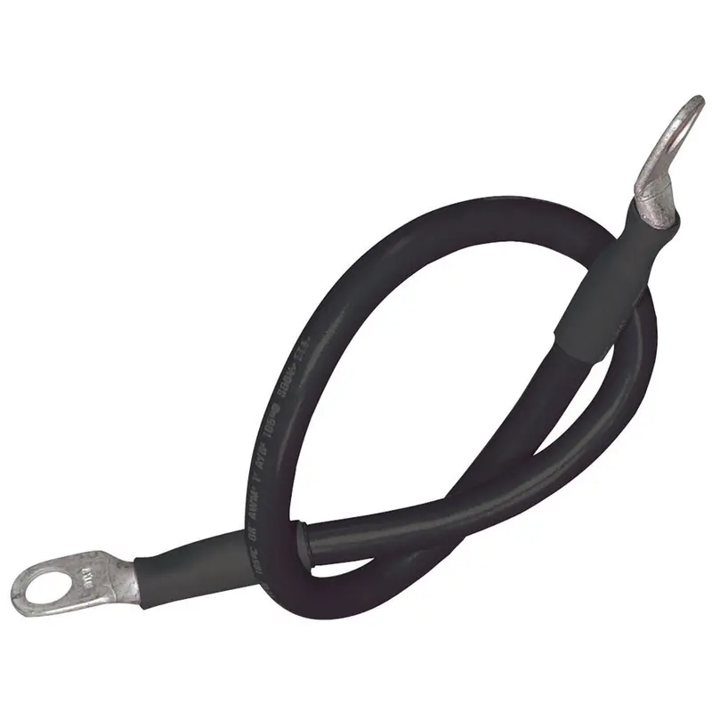 Ancor Battery Cable Assembly, 2 Awg (34Mm) Wire, 5/16" (7.93Mm) Stud, Black - 18" (45.7Cm) [189140] 1