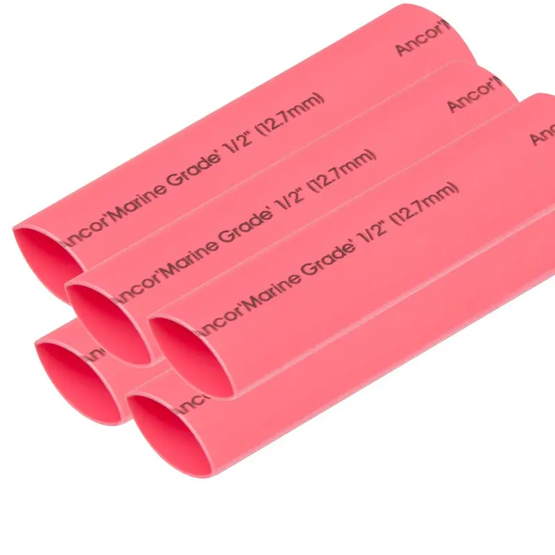 Ancor Heat Shrink Tubing 1/2" X 6" - Red - 5 Pieces [305606] 1