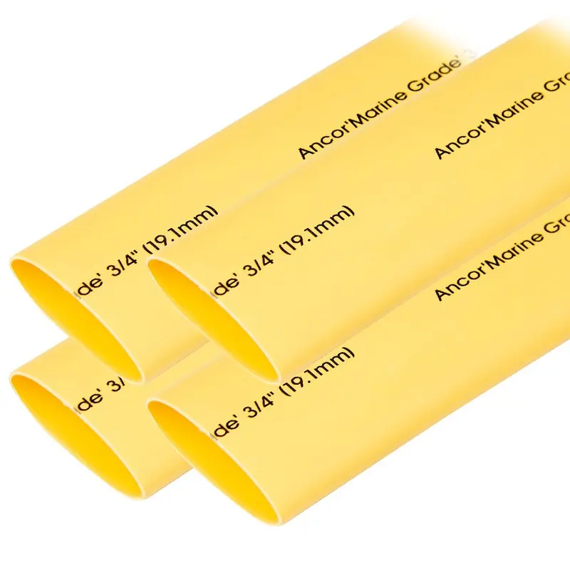 Ancor Heat Shrink Tubing 3/4" X 6" - Yellow - 4 Pieces [306906] 1
