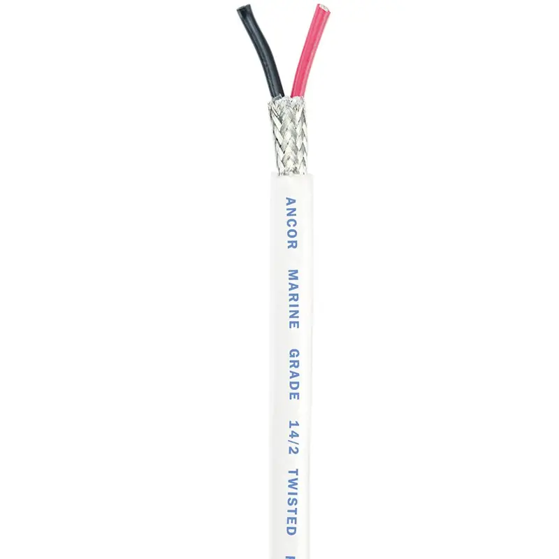 Ancor Twisted Pair W/Shield - 14/2 Awg - Round - Red/Black - 100' [141410] 1
