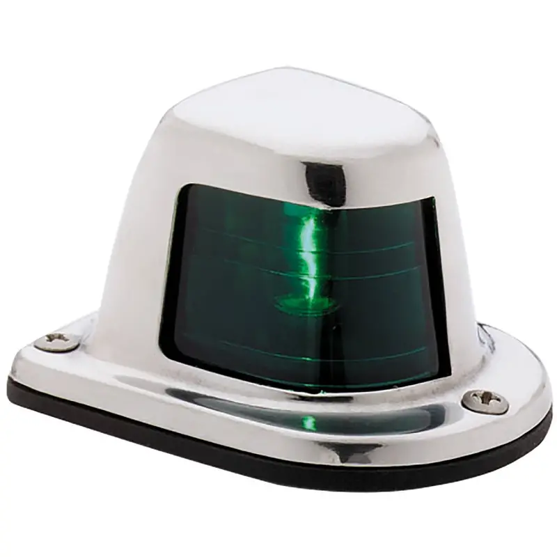 Attwood 1-Mile Deck Mount, Green Sidelight - 12V - Stainless Steel Housing [66319G7] 1