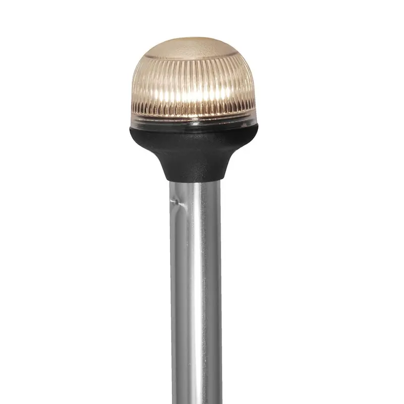 Attwood All-Around Fold-Down Incandescent Anti-Glare Lens Light - 20" Aluminum Pole - 12V - Horizontal Composite Base [5350-Pa20-7] 1