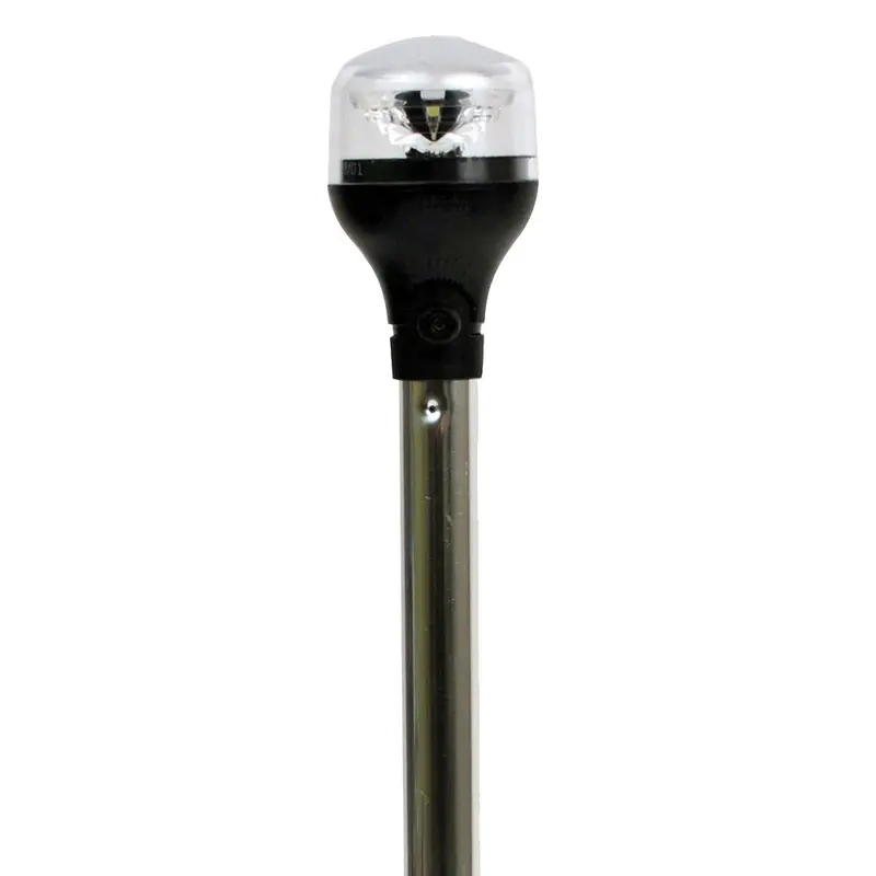 Attwood Lightarmor All-Around Light - 12" Aluminum Pole - Black Vertical Composite Base W/Adapter [5557-Pv12a7] 1