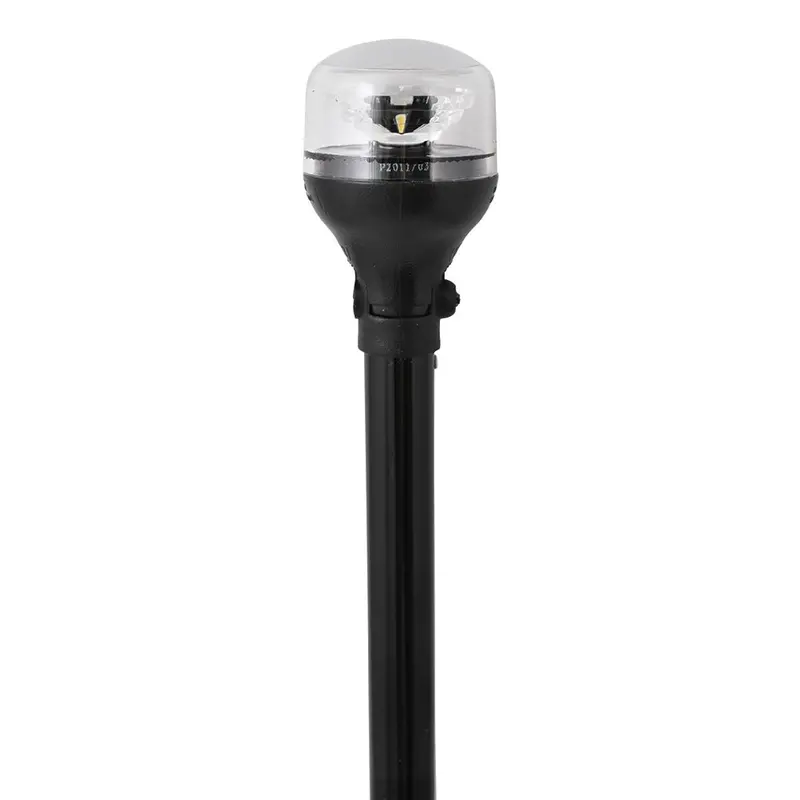 Attwood Lightarmor All-Around Light - 12" Black Pole - Black Horizontal Composite Base W/Adapter [5558-P12a7] 1
