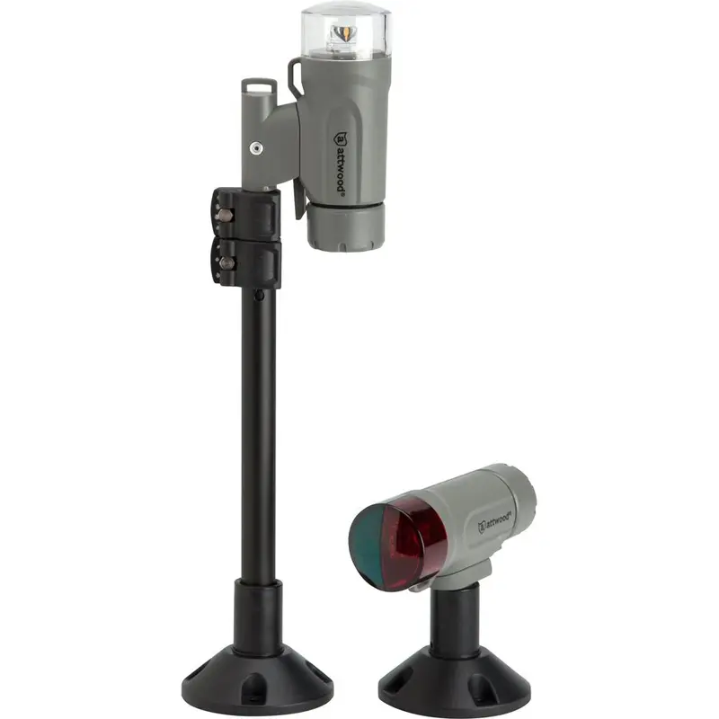 Attwood Paddlesport Portable Navigation Light Kit - Screw Down Or Adhesive Pad - Gray [14192-7] 1