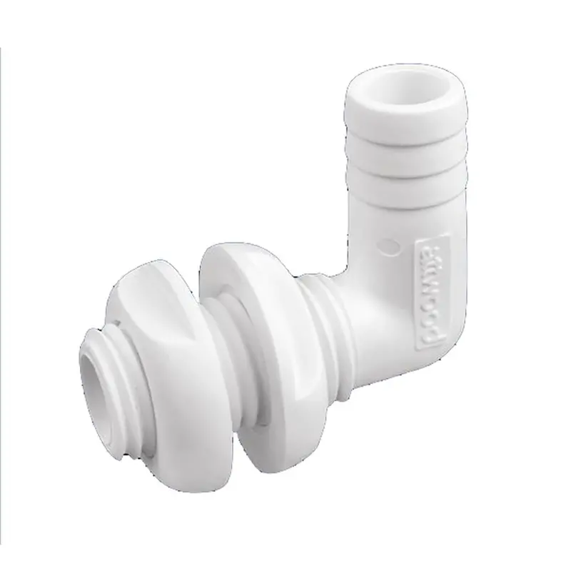 Attwood White Plastic 90 Degree Thru-Hull Connector - 1-1/8" Inner Diameter [3879-3] 1