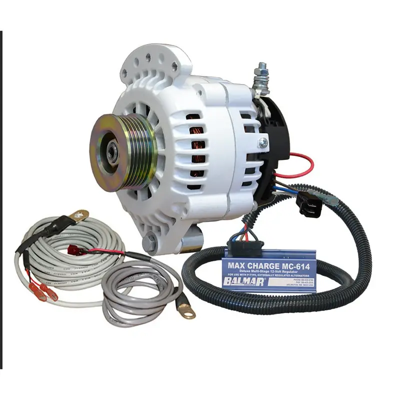Balmar Alternator 100 Amp Kit 12V 1-2" Single Foot Spindle Mount K6 Pulley Regulator  Temp Sensor [621-Vup-Mc-100-K6] 1
