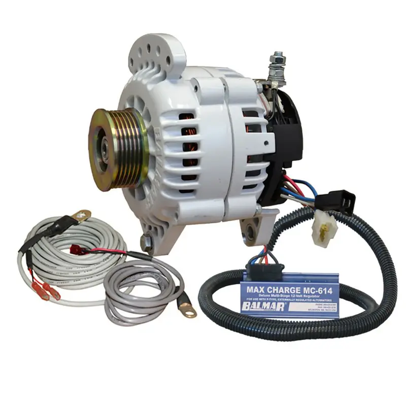 Balmar Alternator 100 Amp Kit 12V 3.15" Dual Foot Saddle K6 Pulley Regulator  Temp Sensor [60-Yp-Mc-100-K6] 1