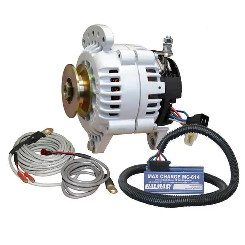 Balmar Alternator 100 Amp Kit 12V 3.15" Dual Foot Saddle Single Vee Pulley Regulator  Temp Sensor [60-Yp-Mc-100-Sv] 1