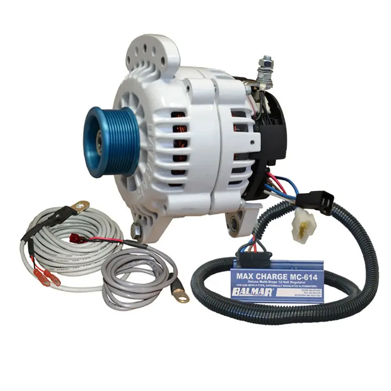 Balmar Alternator 120 Amp Kit 120V 3.15" Dual Foot Saddle J10 Pulley Regulator  Temp Sensor [60-Yp-Mc-120-J10] 1