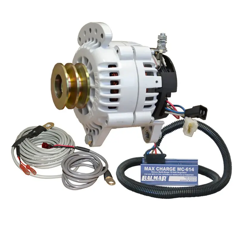 Balmar Alternator 120 Amp Kit 12V 3.15" Dual Foot Saddle Dual Vee Pulley Regulator  Temp Sensor [60-Yp-Mc-120-Dv] 1