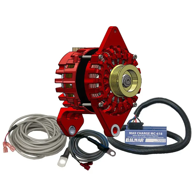 Balmar Alternator 170 Amp Kit 12V 4" Dual Foot Saddle K6 Pulley Regulator  Temp Sensor [Xt-Df4-170-K6-Kit] 1