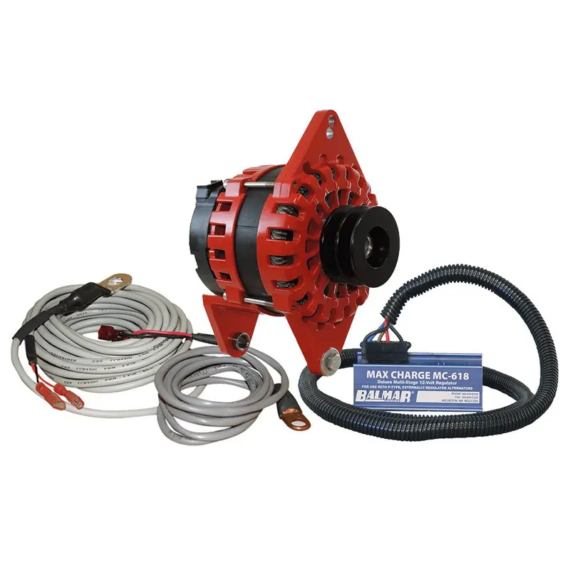Balmar Alternator 250 Amp Kit 12V 4" Dual Foot Saddle Dual Vee Pulley Regulator  Temp Sensor [Xt-Df4-250-Dv-Kit] 1