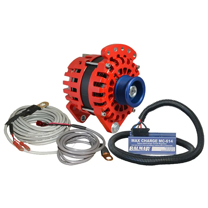 Balmar Alternator 3.15" Dual Foot Saddle J10 Serpentine Pulley Regulator  Temp Sensor - 170A Kit - 12V [Xt-Df-170-J10-Kit] 1
