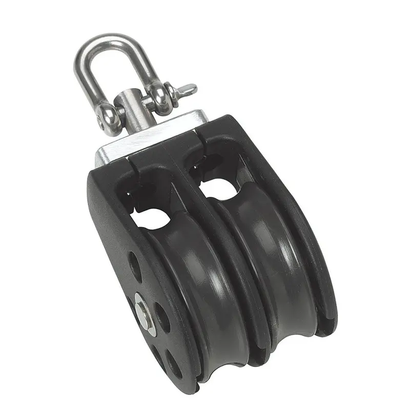 Barton Marine Size 3 45Mm Plain Bearing Pulley Block Double W/Swivel [N03230] 1