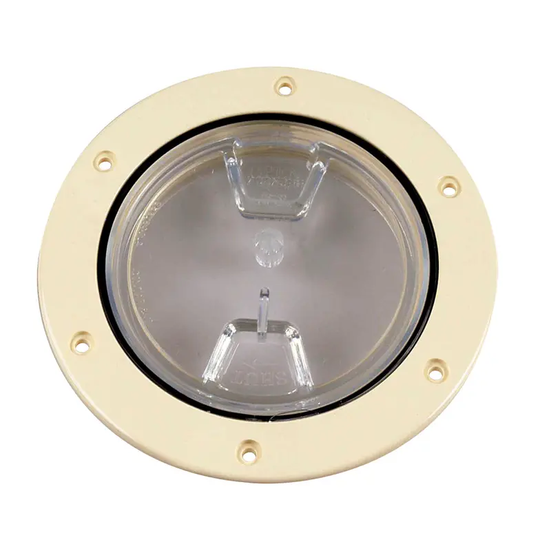 Beckson 4" Clear Center Screw-Out Deck Plate - Beige [Dp40-N-C] 1