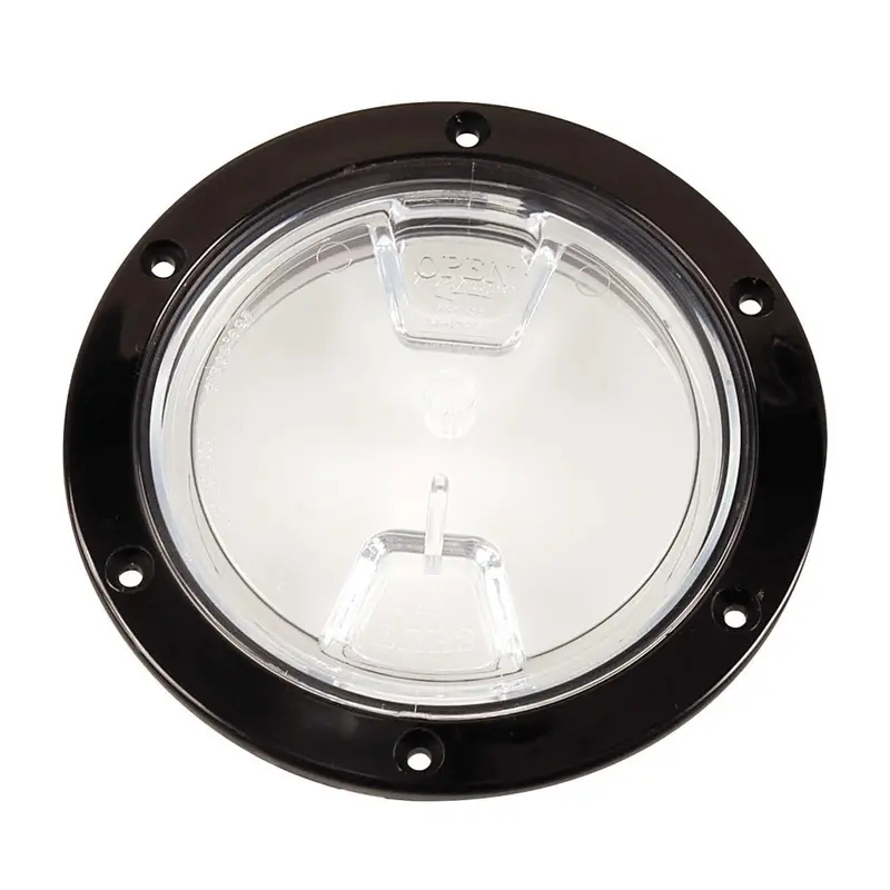 Beckson 4" Clear Center Screw Out Deck Plate - Black [Dp40-B-C] 1