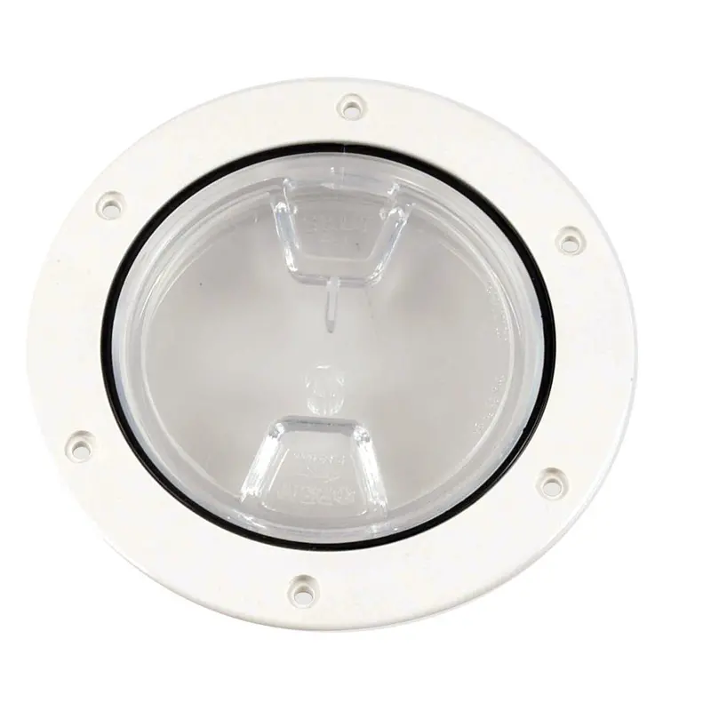 Beckson 4" Clear Center Screw-Out Deck Plate - White [Dp40-W-C] 1