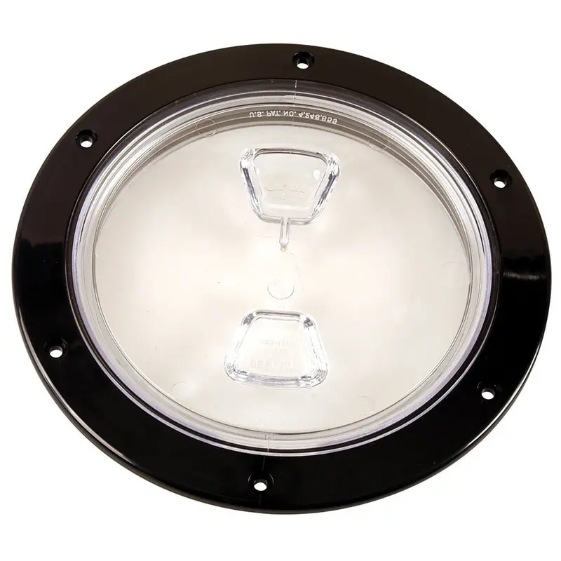 Beckson  6" Clear Center Screw-Out Deck Plate - Black [Dp60-B-C] 1