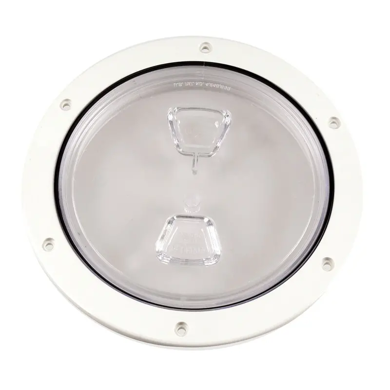 Beckson 6" Clear Center Screw Out Deck Plate - White [Dp60-W-C] 1