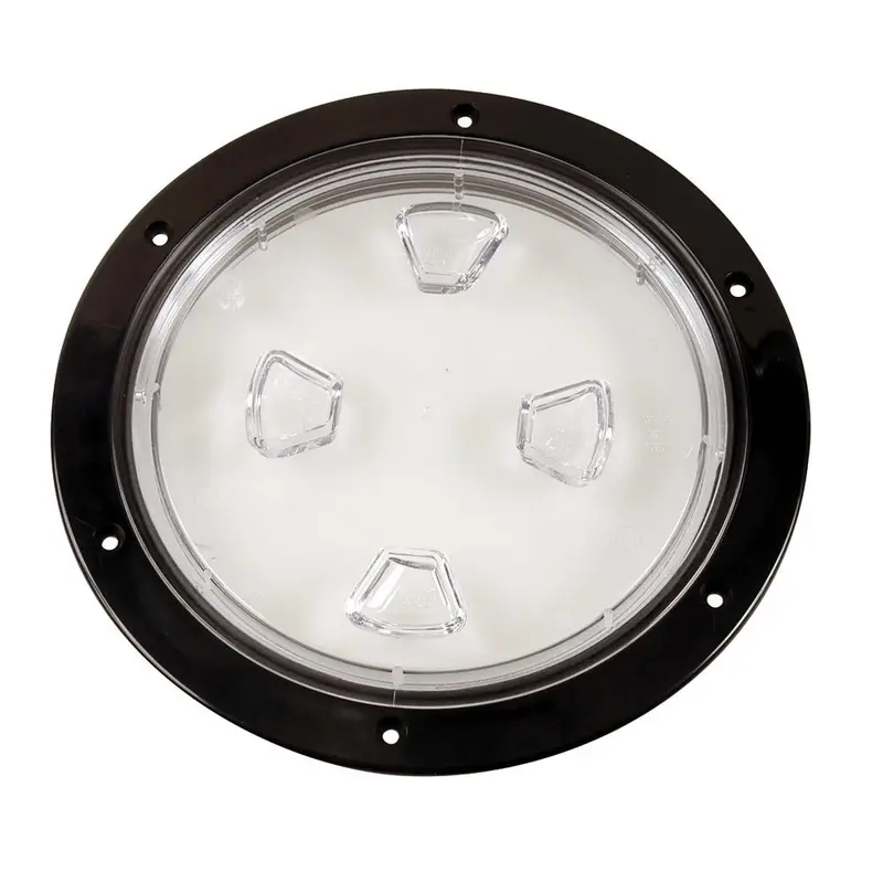 Beckson 8" Clear Center Screw-Out Deck Plate - Black [Dp80-B-C] 1