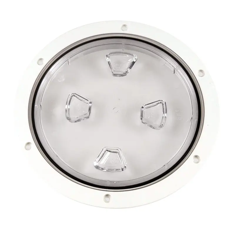 Beckson 8" Clear Center Screw-Out Deck Plate - White [Dp80-W-C] 1