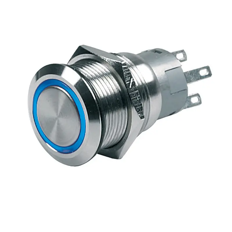 Bep Push-Button Switch 12V Latching On/Off - Blue Led [80-511-0003-00] 1