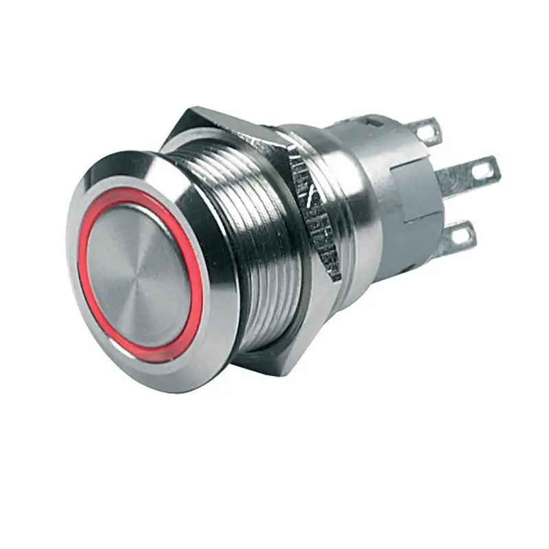 Bep Push-Button Switch 12V Momentary On/Off - Red Led [80-511-0002-00] 1
