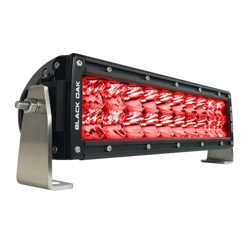 Black Oak 10" Red Led Predator Hunting Light Bar - Combo Optics - Black Housing - Pro Series 3.0 [10R-D3os] 1