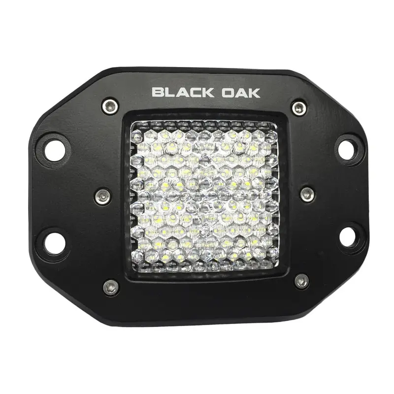 Black Oak 2" Flush Mount Led Pod Light - Flood Optics - Black Housing - Pro Series 3.0 [2F-Fpod10cr] 1