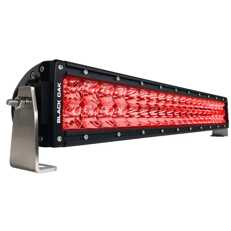 Black Oak 20" Curved Double Row Red Led Predator Hunting Light Bar - Combo Optics - Black Housing - Pro Series 3.0 [20Cr-D3os] 1