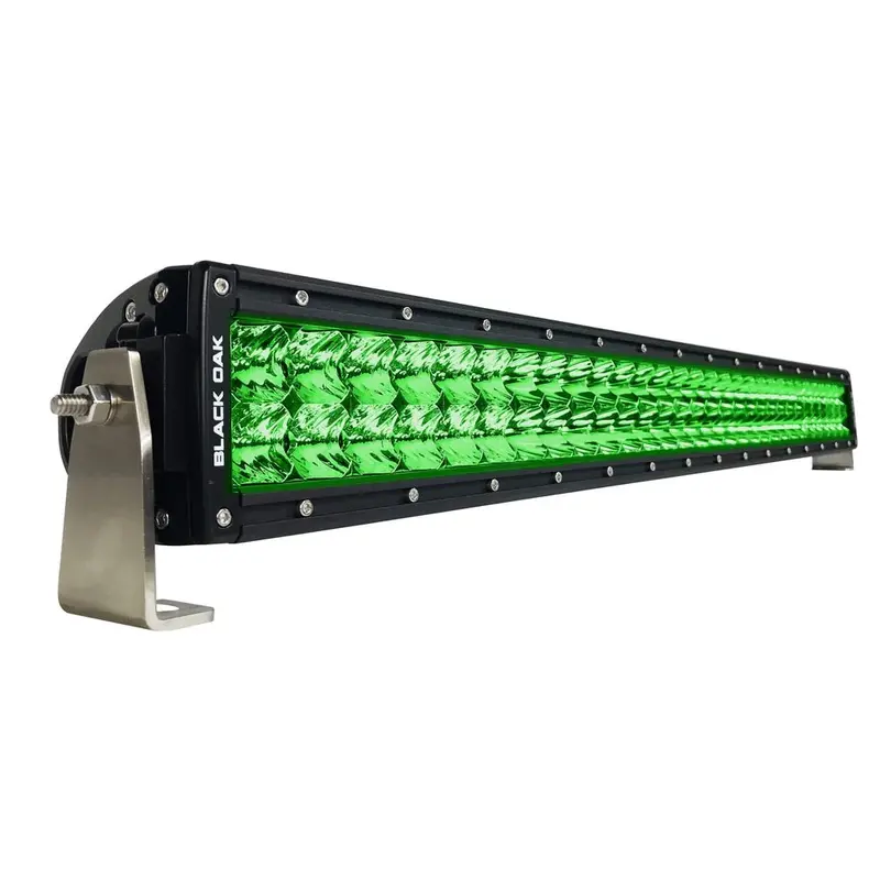 Black Oak 30" Curved Double Row Green Led Hog Hunting Light Bar - Combo Optics - Black Housing - Pro Series 3.0 [30Cg-D3os] 1