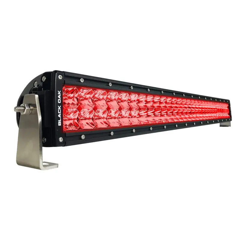 Black Oak 30" Curved Double Row Red Led Predator Hunting Light Bar - Combo Optics - Black Housing - Pro Series 3.0 [30Cr-D3os] 1