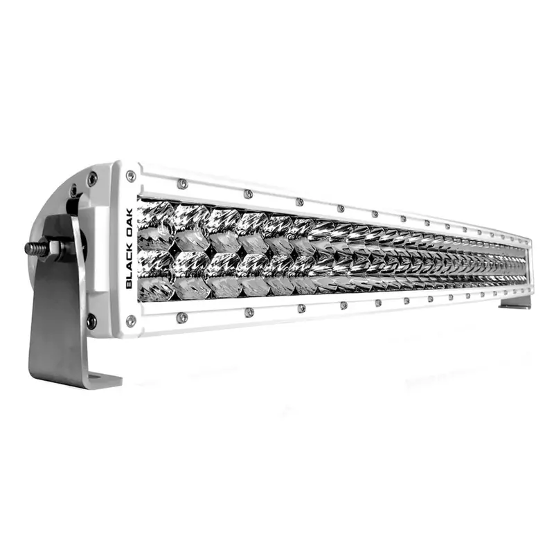 Black Oak 30" Marine Curved Double Row Led Light Bar - Spot Optics - White Housing - Pro Series 3.0 [30Scm-D5os] 1