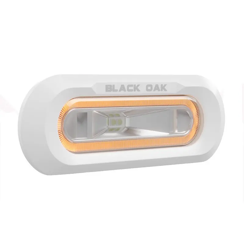 Black Oak Low Pro Marine Spreader Light - Flush Mount - White Housing - Amber Led [Mlps-Fa] 1