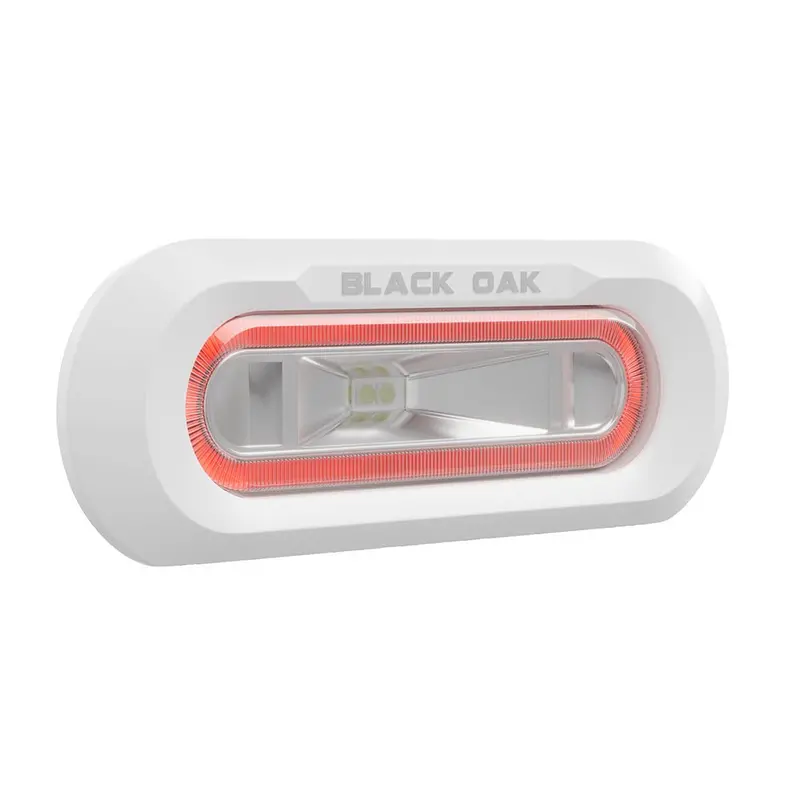 Black Oak Low Pro Marine Spreader Light - Flush Mount - White Housing - Red Led [Mlps-Fr] 1