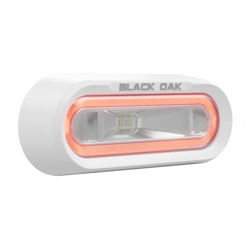 Black Oak Low Pro Off Road Spreader Light - Bracket Mount - White Housing - Red Led [Mlps-R] 1