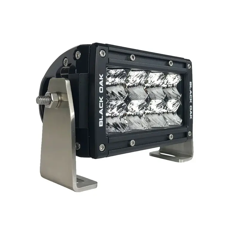 Black Oak Pro Series 3.0 Double Row 4" Led Light Bar - Flood Optics - Black Housing [4F-D5os] 1