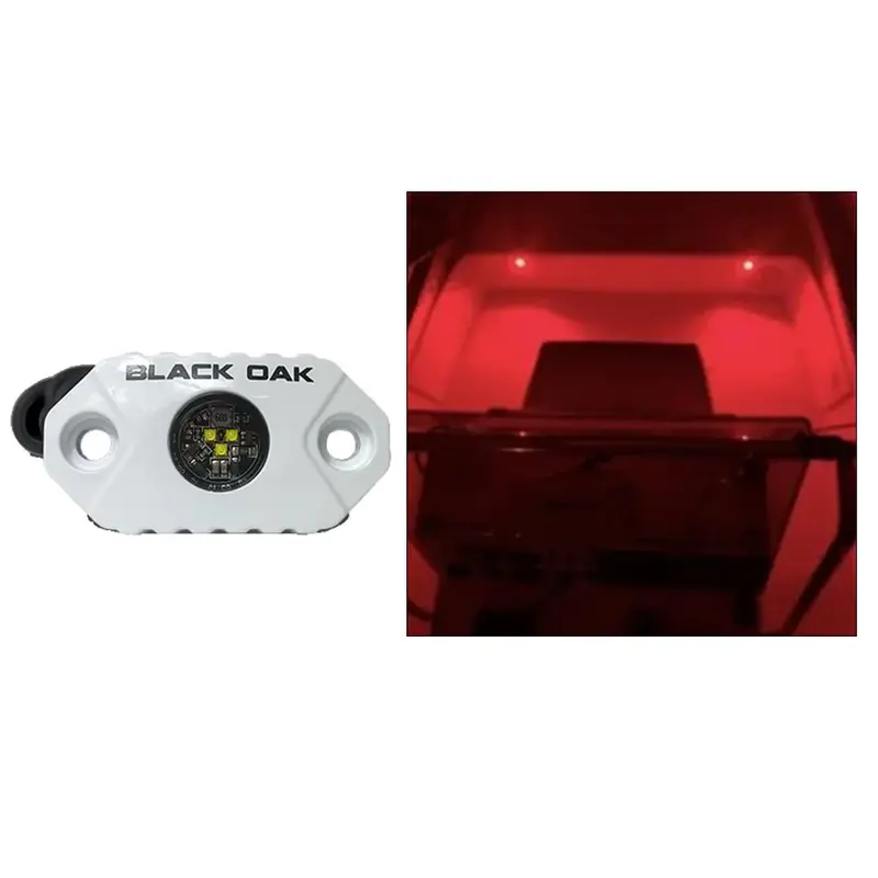 Black Oak Rock Accent Light - Red Leds - White Housing [Mal-R] 1