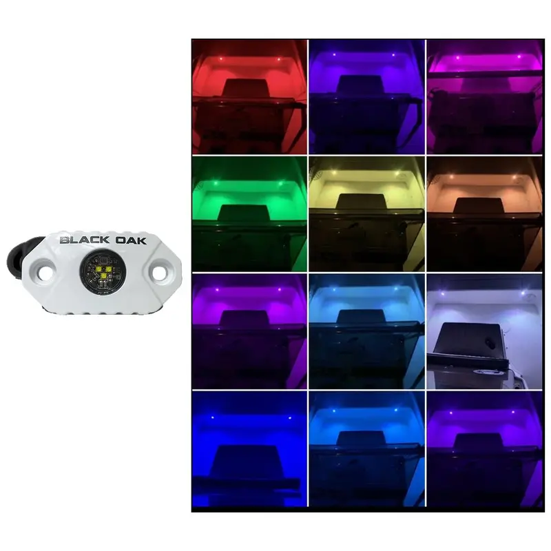 Black Oak Rock Accent Light - Rgb - White Housing [Mal-Rgb] 1