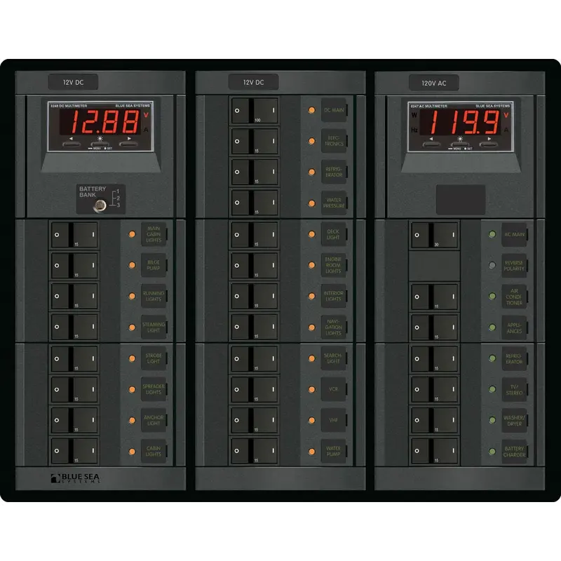 Blue Sea 1218 12V Dc Main + 19 Positions / 120V Ac Main + 6 Positions [1218] 1