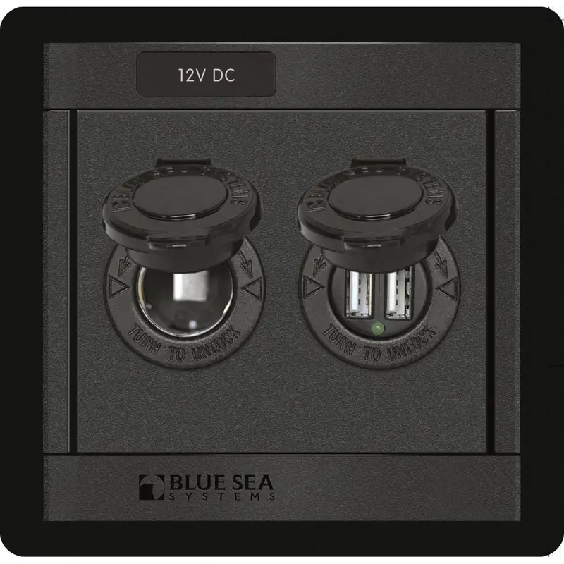 Blue Sea 1478 360 Panel - 12V Dc Socket & Dual Usb Charger [1478] 1