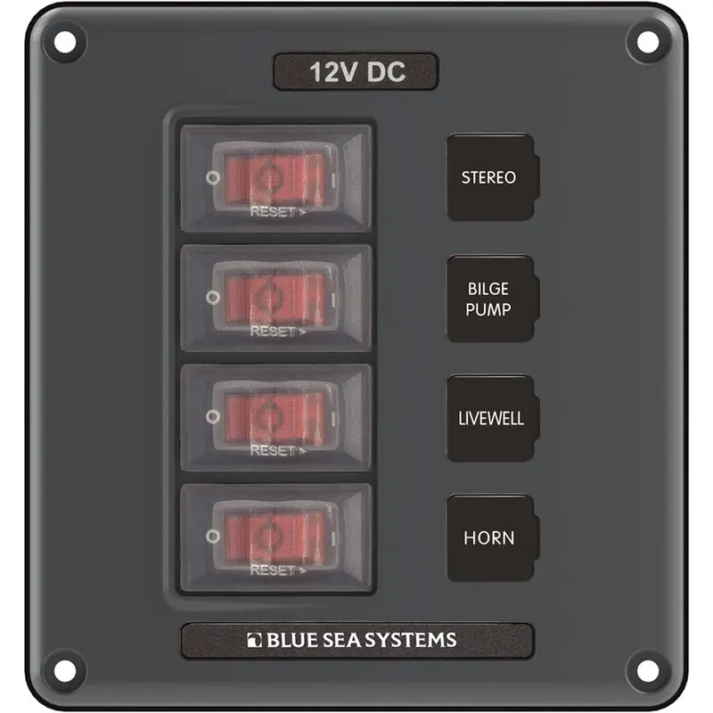 Blue Sea 4320 Circuit Breaker Switch Panel 4 Position - Gray [4320] 1
