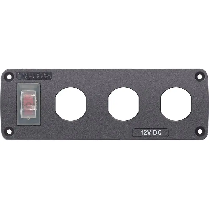 Blue Sea 4367 Water Resistant Usb Accessory Panel - 15A Circuit Breaker, 3X Blank Apertures [4367] 1