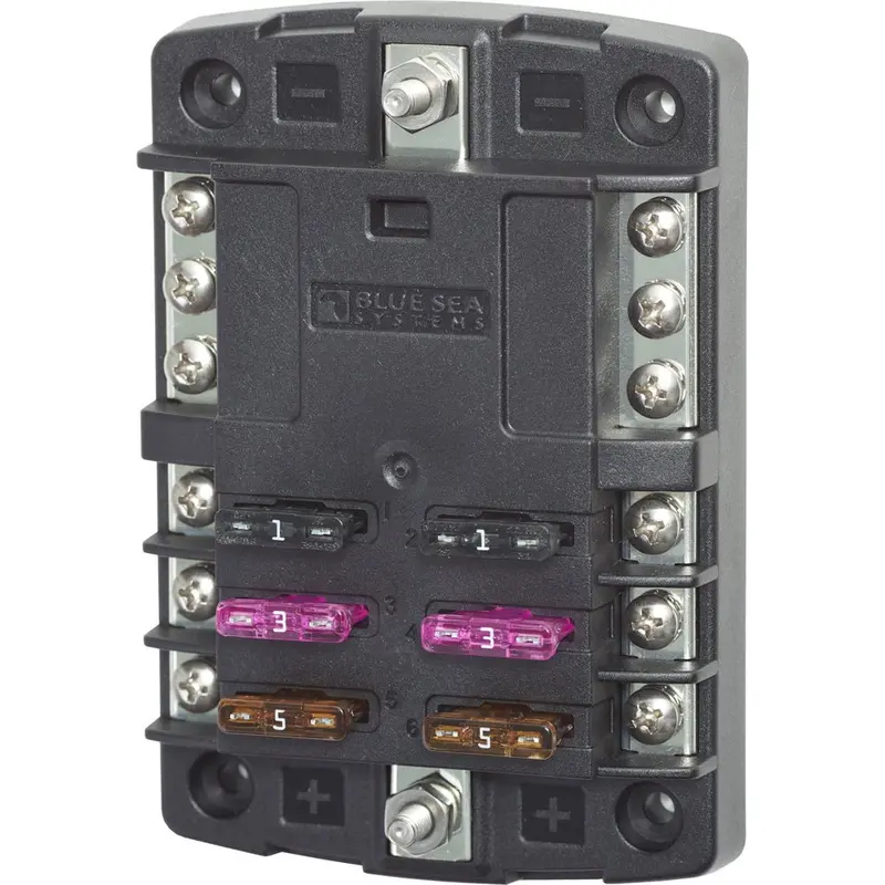 Blue Sea 5030 St Blade Fuse Block W/O Cover - 6 Circuit W/Negative Bus [5030] 1