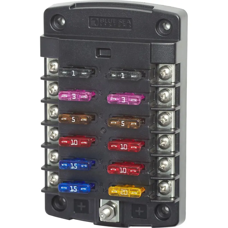 Blue Sea 5034 St Blade Fuse Block W/Out Cover - 12 Circuit W/Out Negative Bus [5034] 1