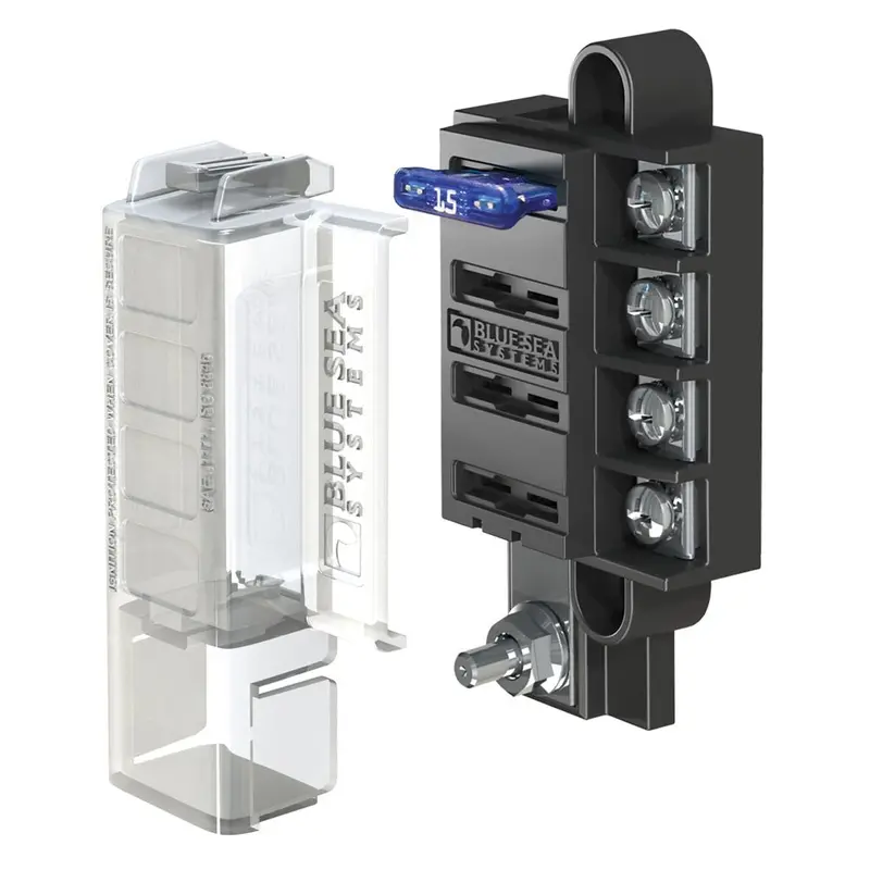Blue Sea 5045 St Blade Compact Fuse Blocks - 4 Circuits W/Cover [5045] 1